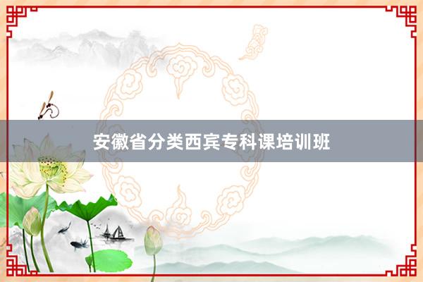 安徽省分类西宾专科课培训班