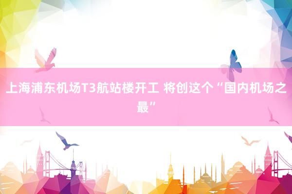 上海浦东机场T3航站楼开工 将创这个“国内机场之最”