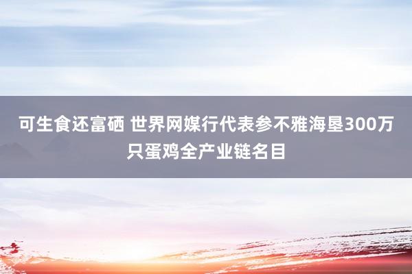 可生食还富硒 世界网媒行代表参不雅海垦300万只蛋鸡全产业链名目